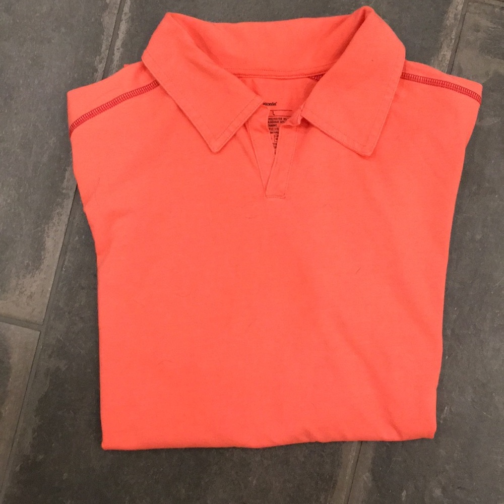 Patagonia shirt sleeve polo, coral